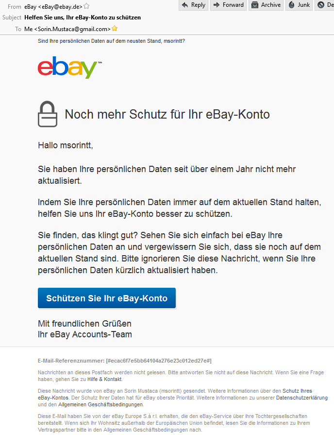 Is eBay actually supporting phishing?