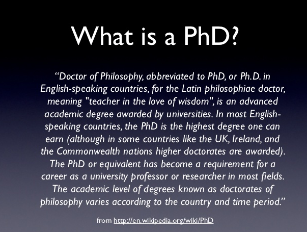 What’s the deal with a PhD?